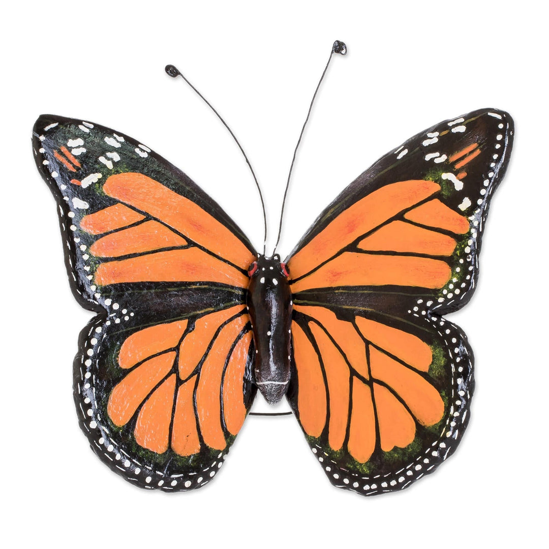 Handcrafted Ceramic Monarch Butterfly Sculpture - Monarch Butterfly