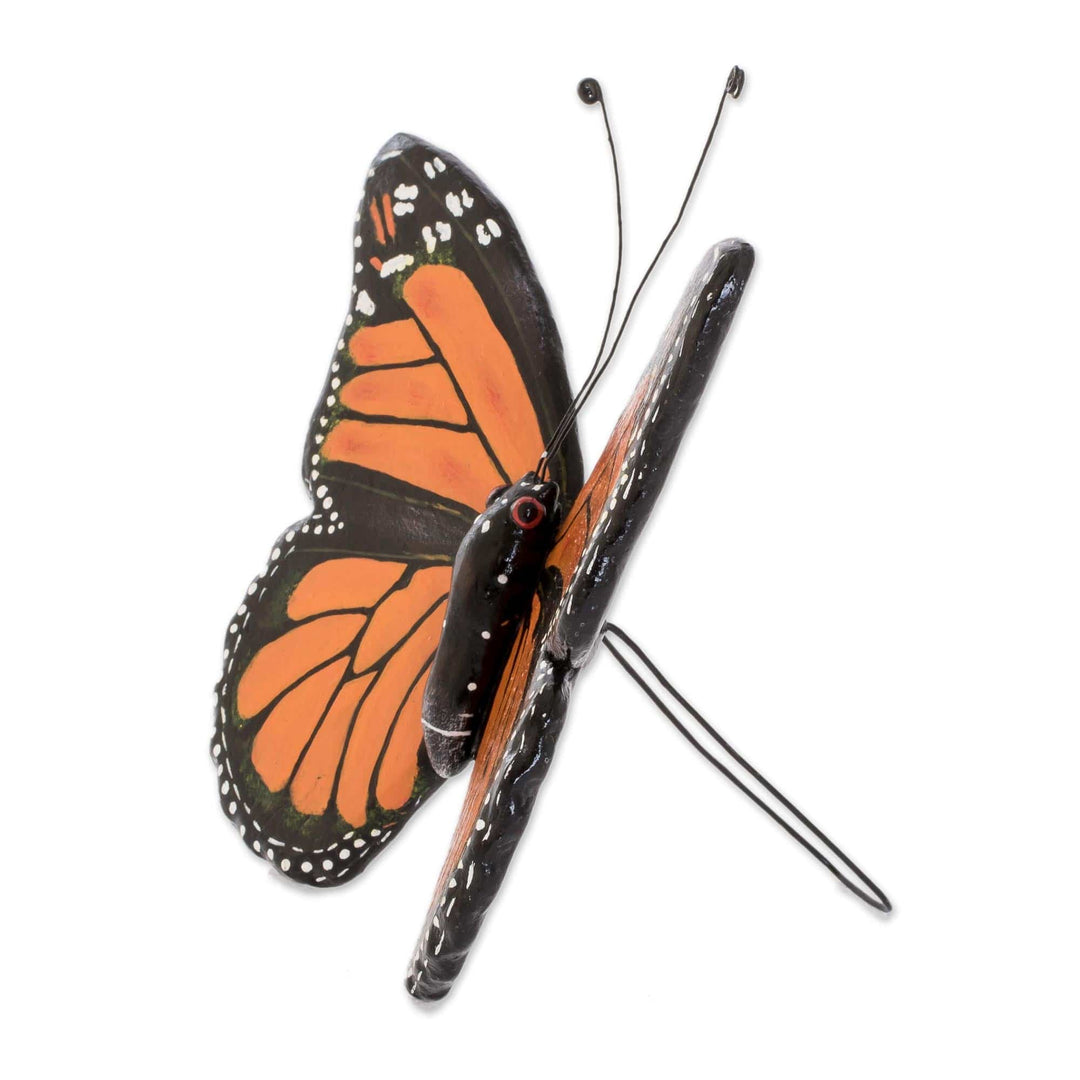Handcrafted Ceramic Monarch Butterfly Sculpture - Monarch Butterfly