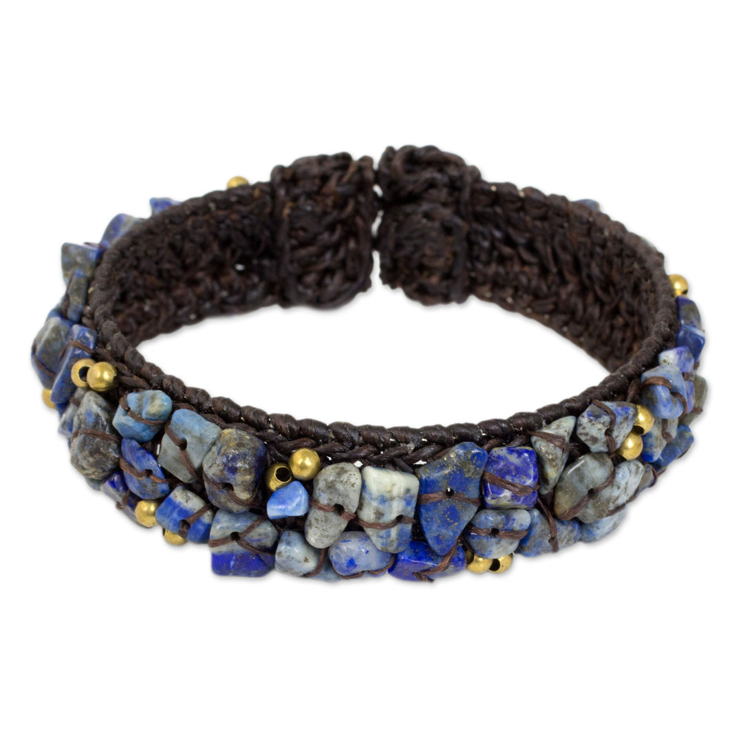 Fair Trade Lapis Lazuli Cuff Bracelet - Ocean Day