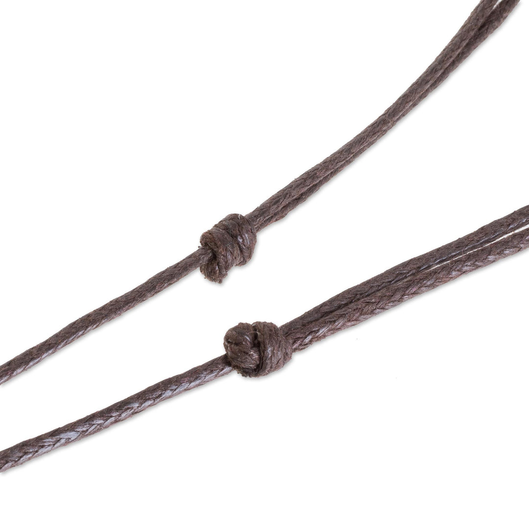 Madrecacao and Estoraque Heart Necklace from Costa Rica - Madrecacao Heart Stripe