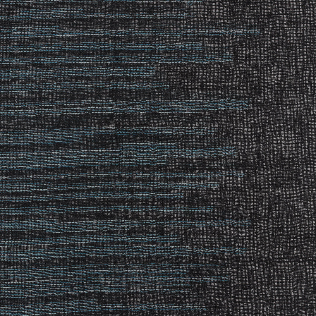 Tri-Tone Dark Wool Shawl Woven in India - Midnight Delight