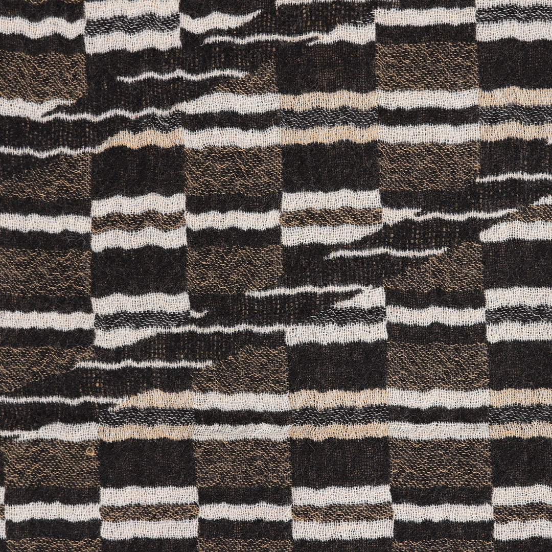 Tri-Tone Jamawar-Style Wool Shawl Crafted in India - Creative Patterns