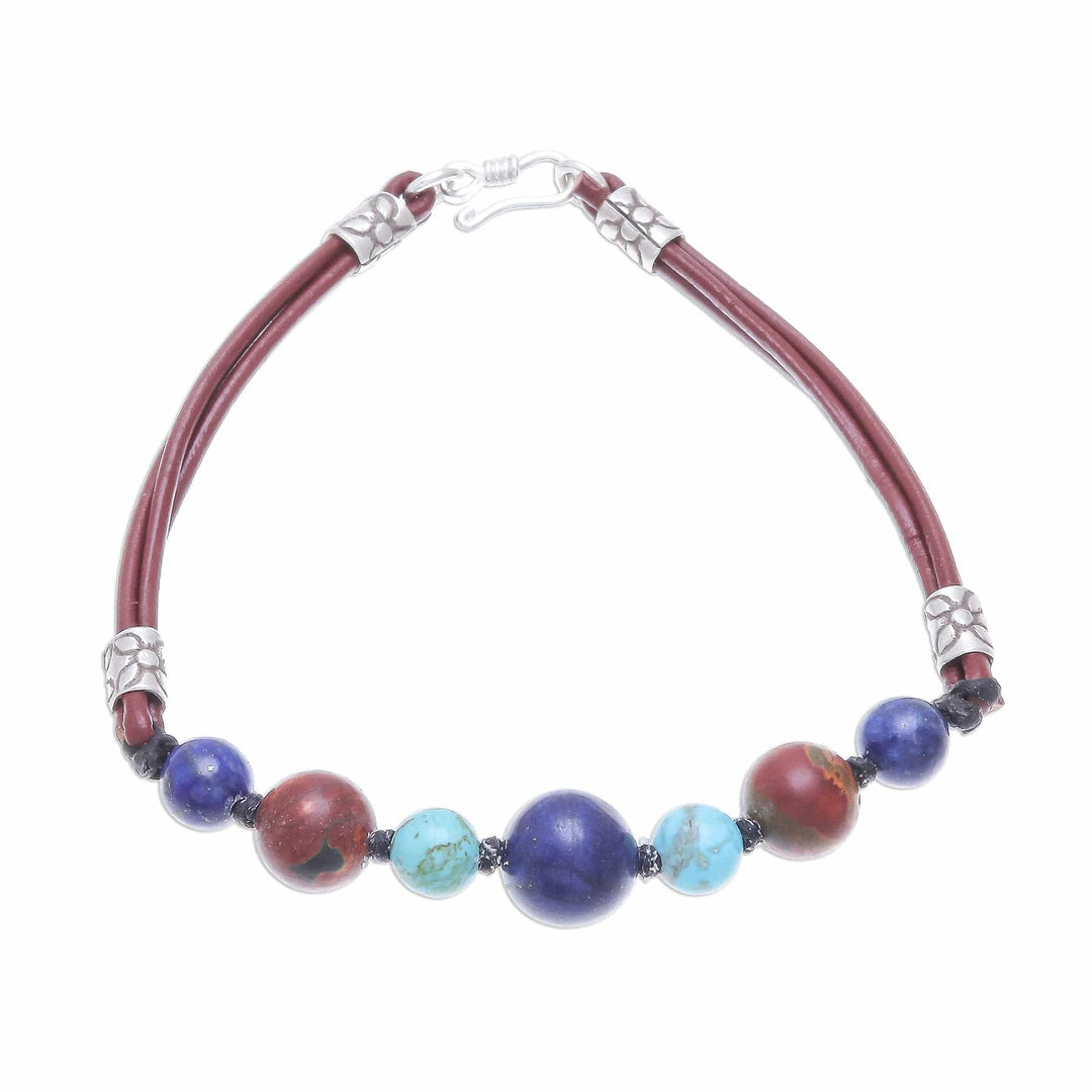 Earthen Multi-Gemstone Beaded Bracelet from Thailand - Bright Earth
