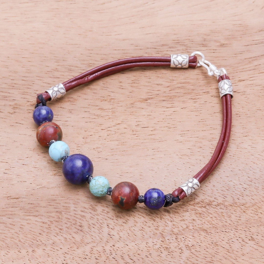 Earthen Multi-Gemstone Beaded Bracelet from Thailand - Bright Earth