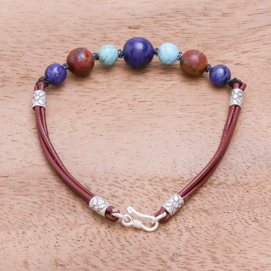 Earthen Multi-Gemstone Beaded Bracelet from Thailand - Bright Earth