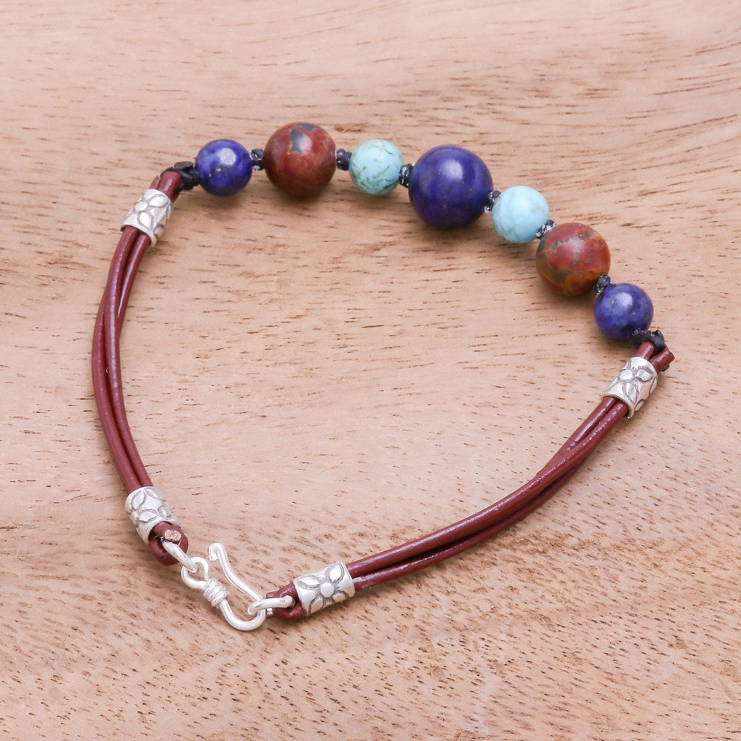 Earthen Multi-Gemstone Beaded Bracelet from Thailand - Bright Earth