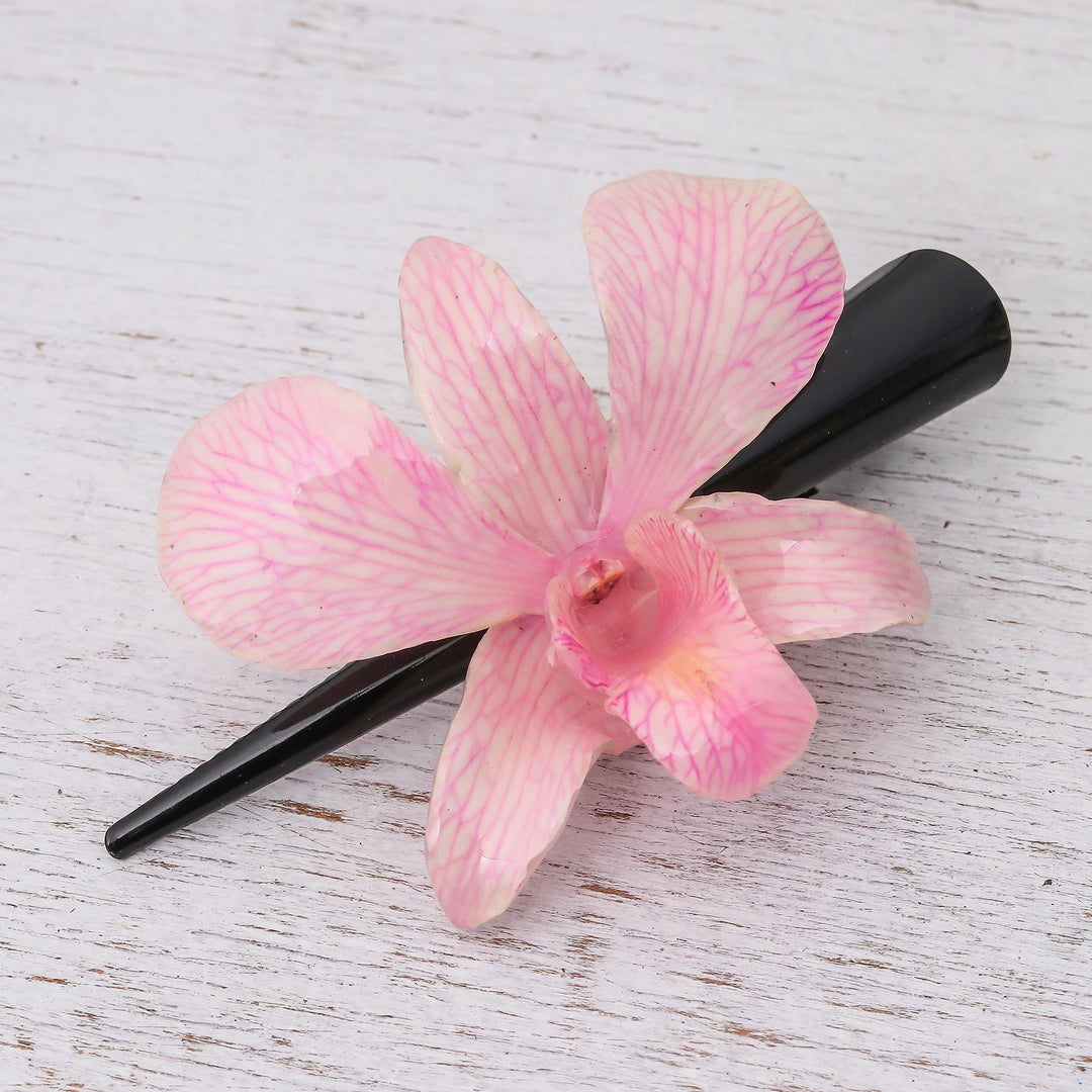 Natural Pale Pink Thai Orchid Hair Clip - Pink Orchid Love
