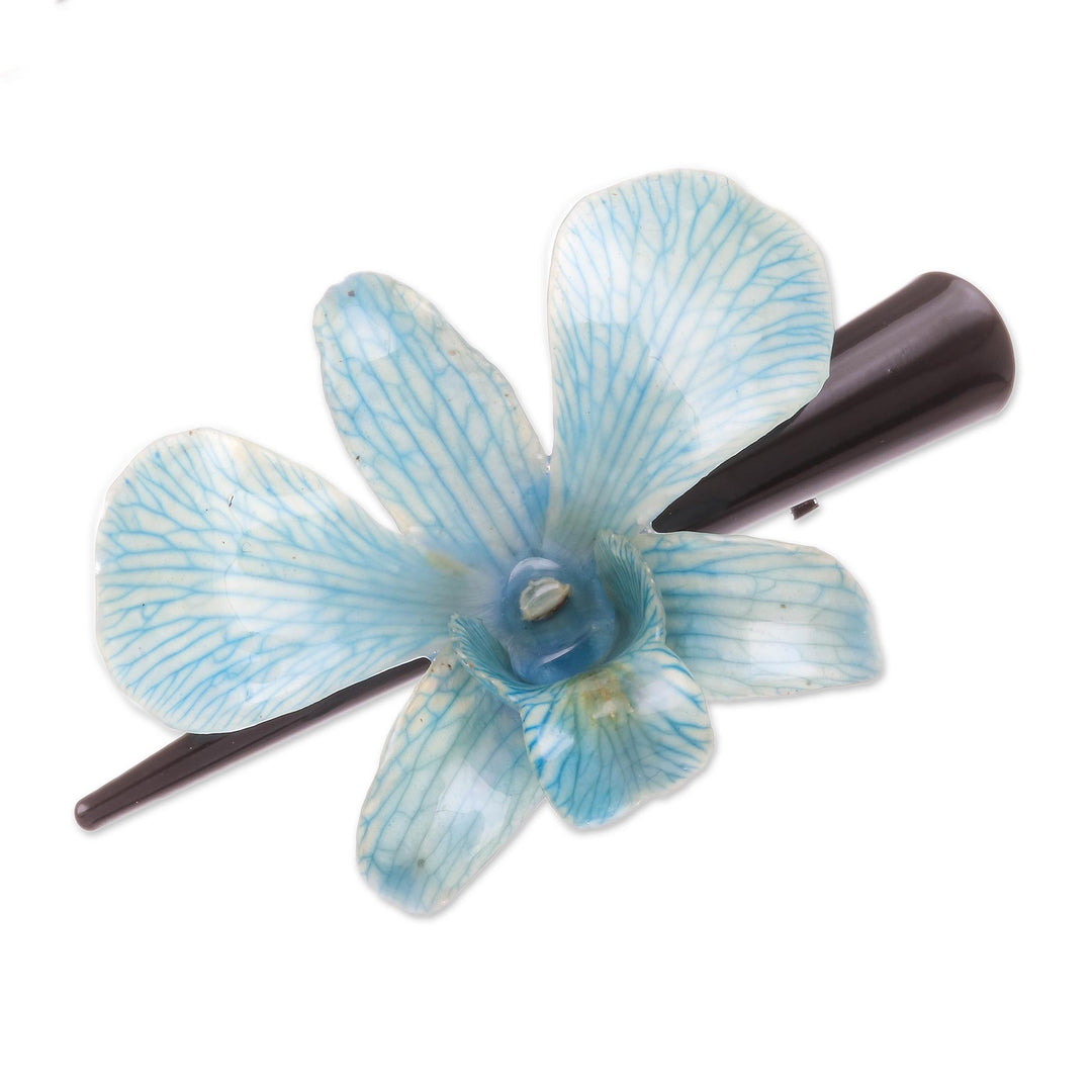 Natural Blue Thai Orchid Hair Clip - Blue Orchid Love