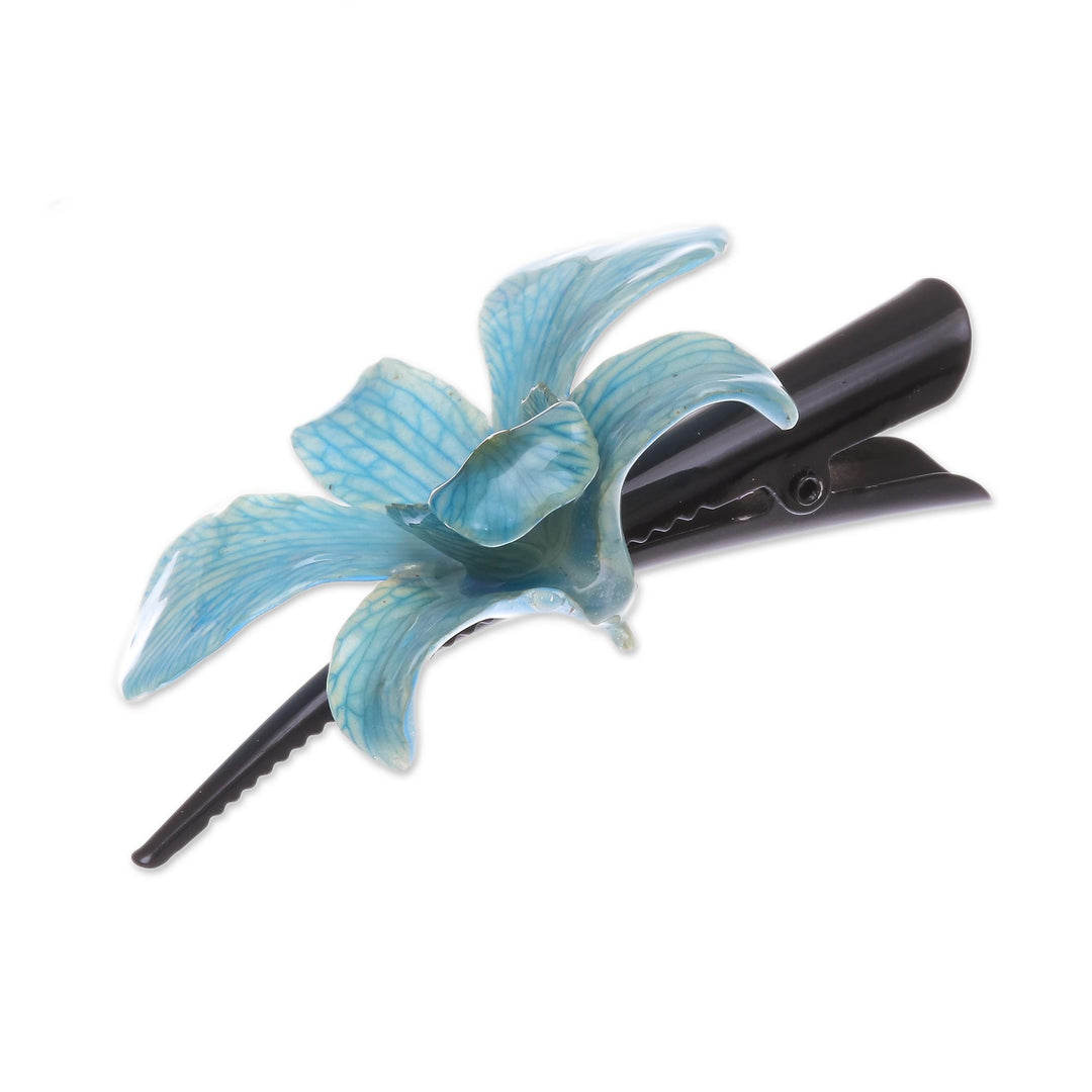 Natural Blue Thai Orchid Hair Clip - Blue Orchid Love