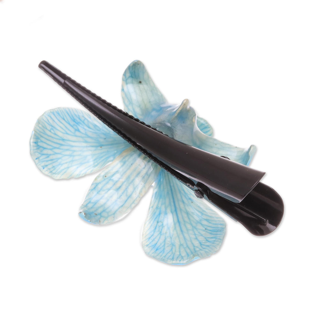 Natural Blue Thai Orchid Hair Clip - Blue Orchid Love