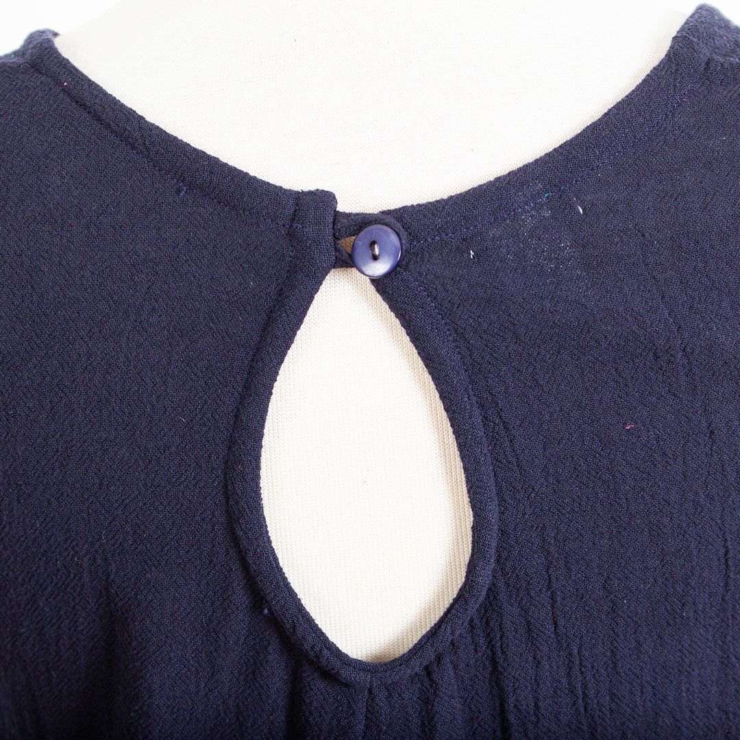 Cotton Gauze A-Line Tank in Solid Navy from Mexico - Simple Breeze in Navy