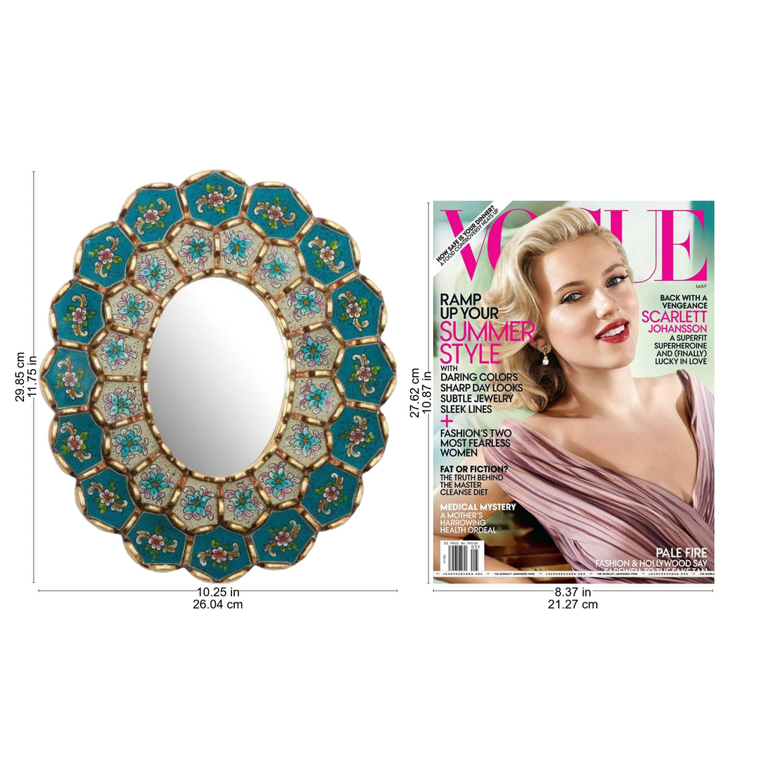 Hand-Painted Floral Wall Mirror - Colonial Arrangements