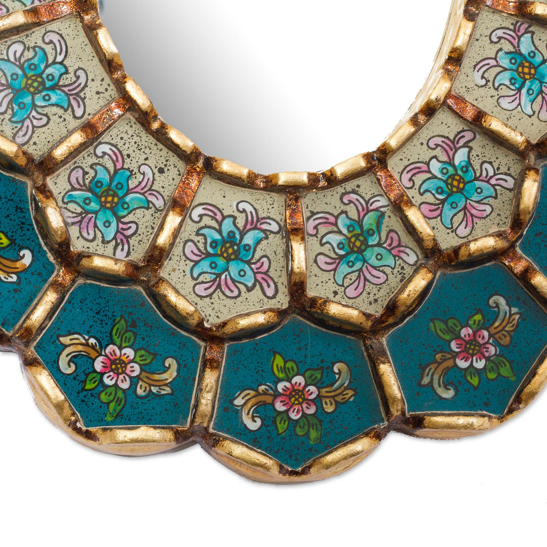 Hand-Painted Floral Wall Mirror - Colonial Arrangements