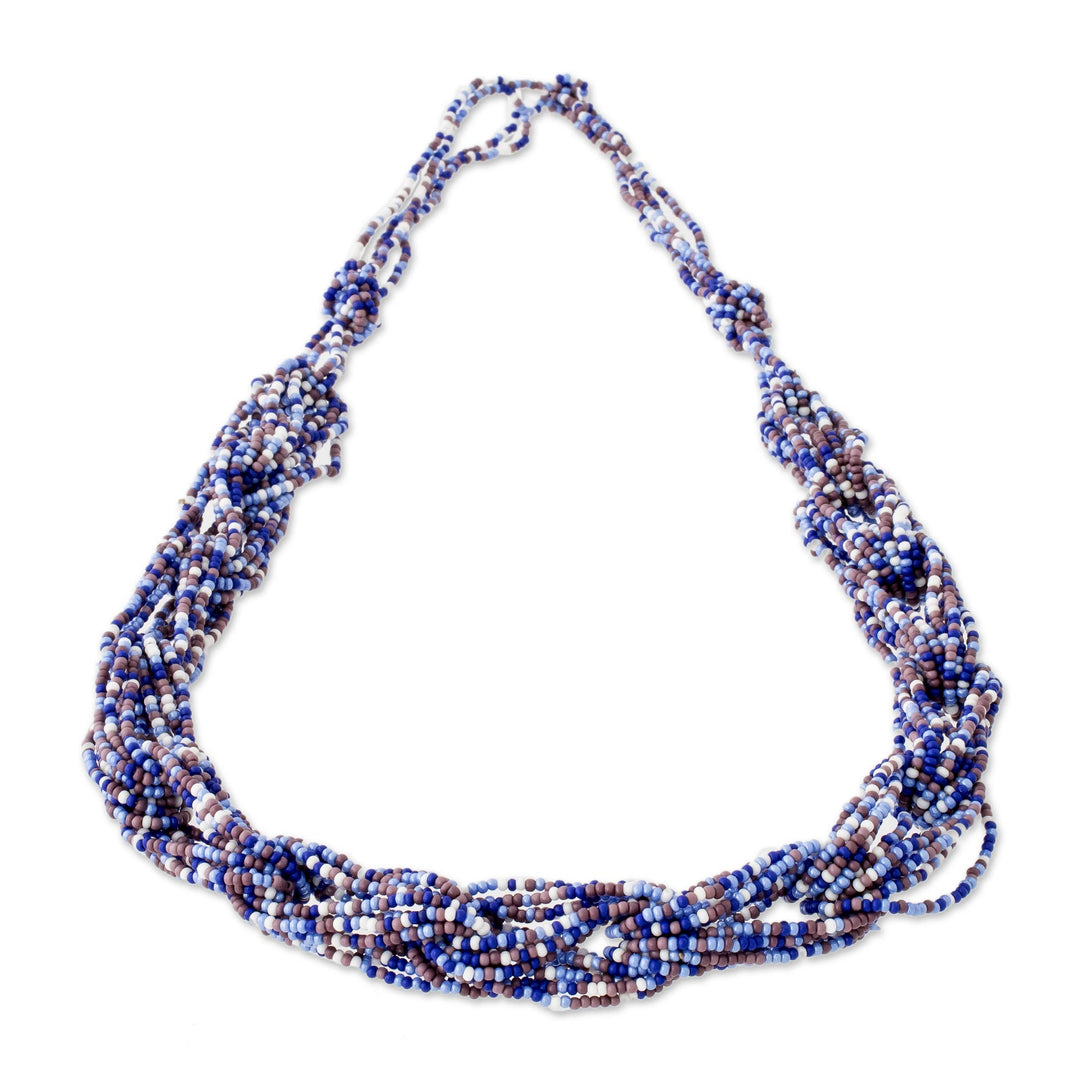 Colorful Glass Beaded Strand Necklace from Guatemala - Colorful Burst