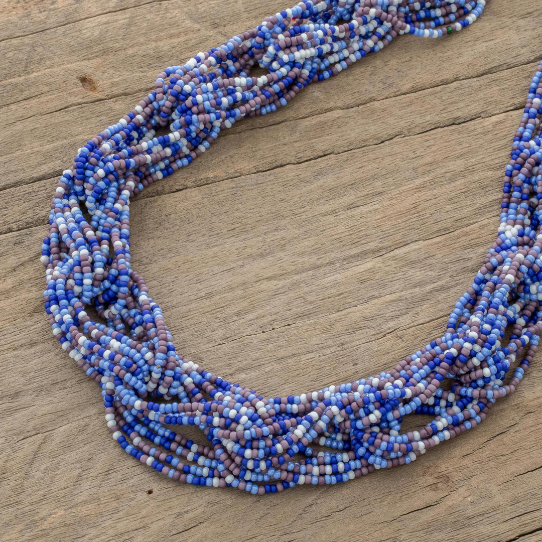 Colorful Glass Beaded Strand Necklace from Guatemala - Colorful Burst