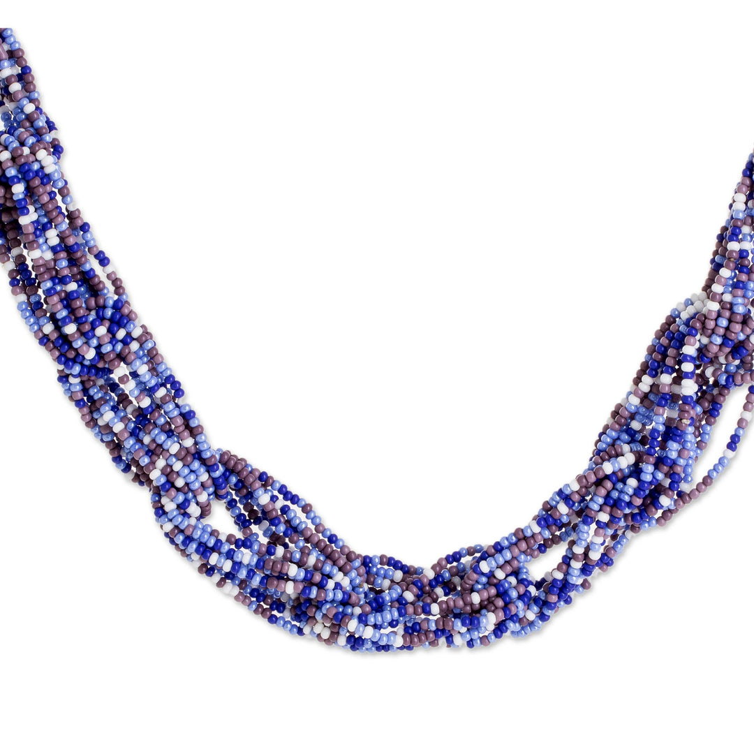 Colorful Glass Beaded Strand Necklace from Guatemala - Colorful Burst