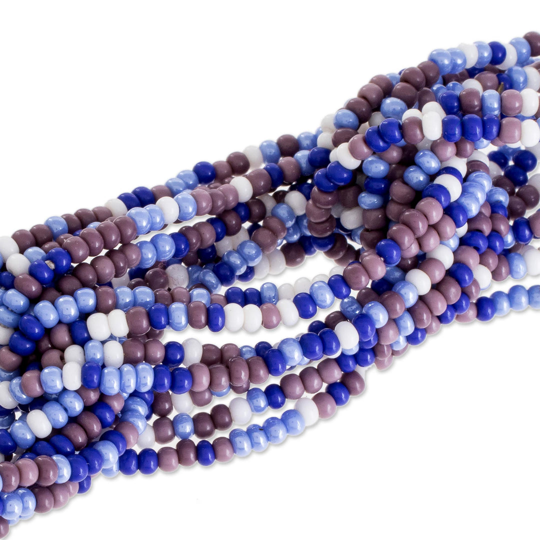 Colorful Glass Beaded Strand Necklace from Guatemala - Colorful Burst