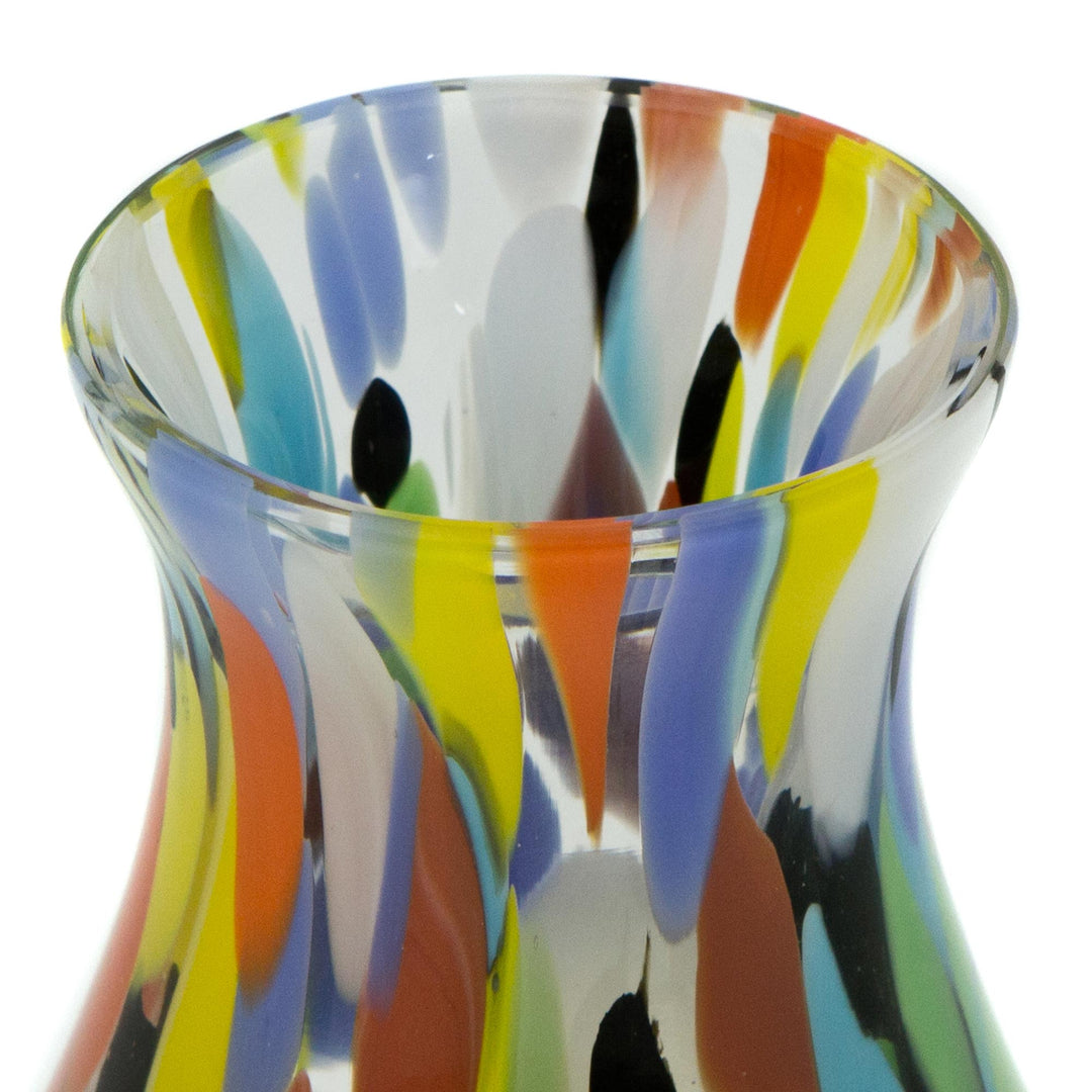 Hand Blown Multi-Colored Murano Inspired Art Glass Vase - Impressionist Spring