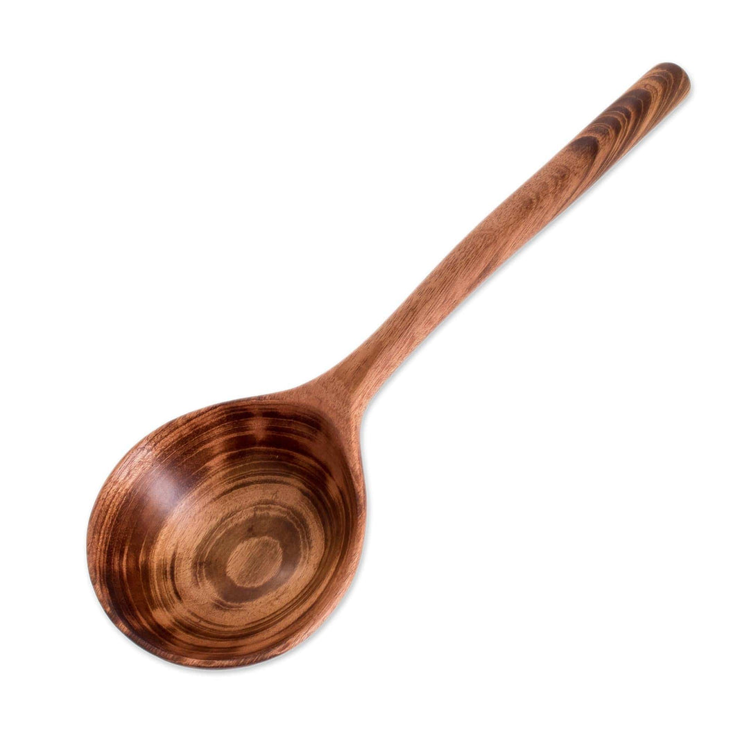 Handmade Jobillo Wood Serving Spoon from Guatemala - Familiar Flavor