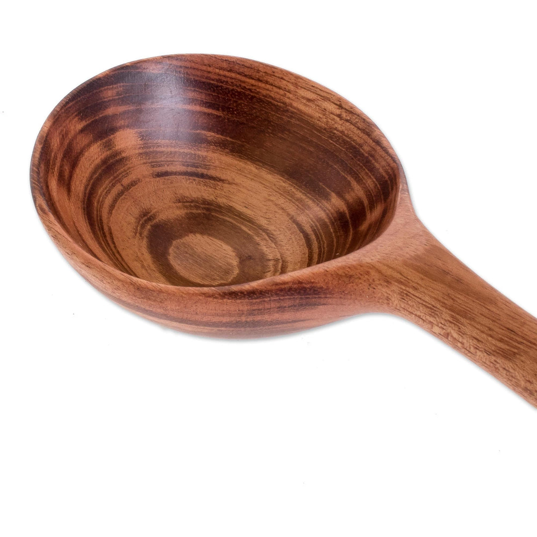 Handmade Jobillo Wood Serving Spoon from Guatemala - Familiar Flavor