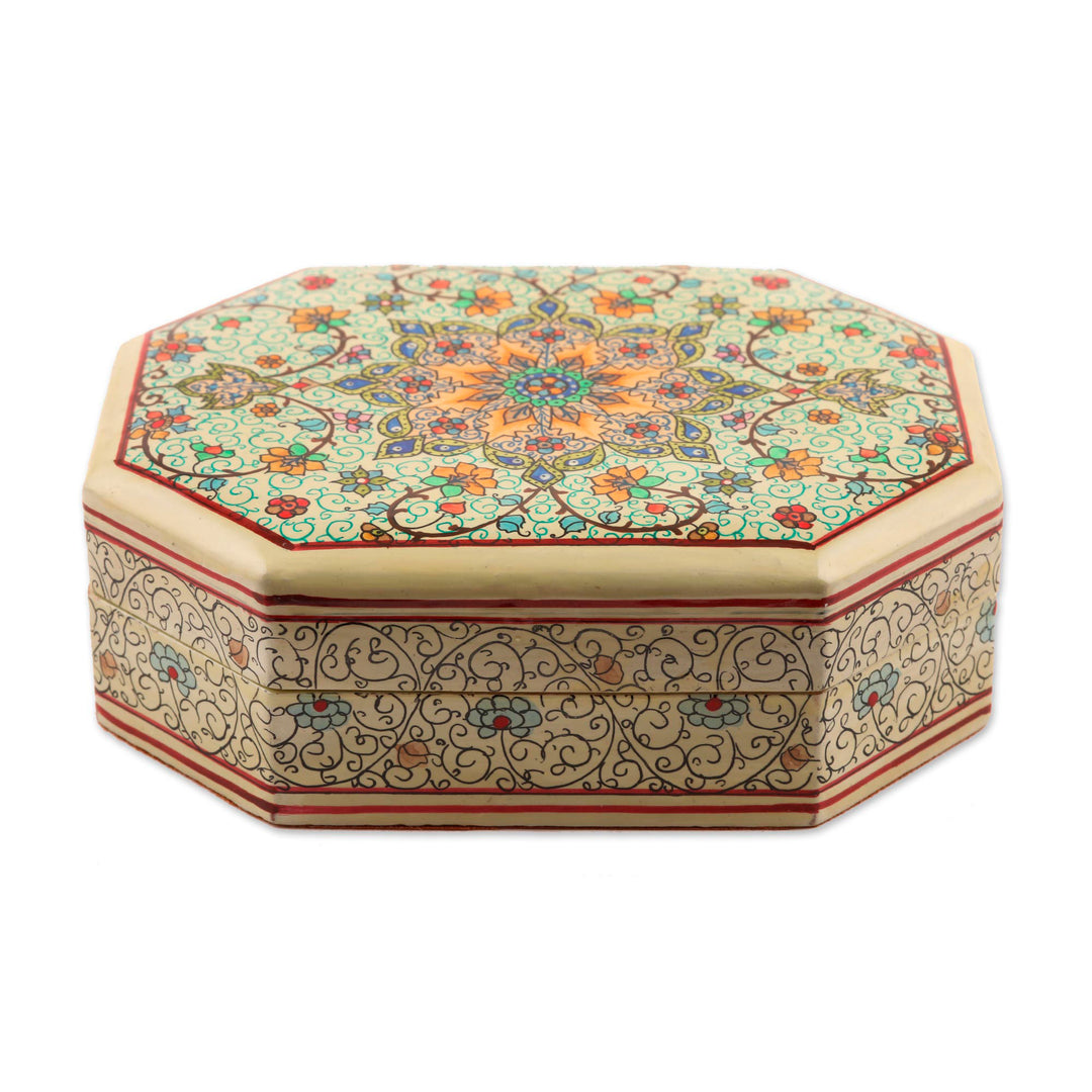 Handcrafted Wood and Papier Mache Box from India - Persian Grandeur