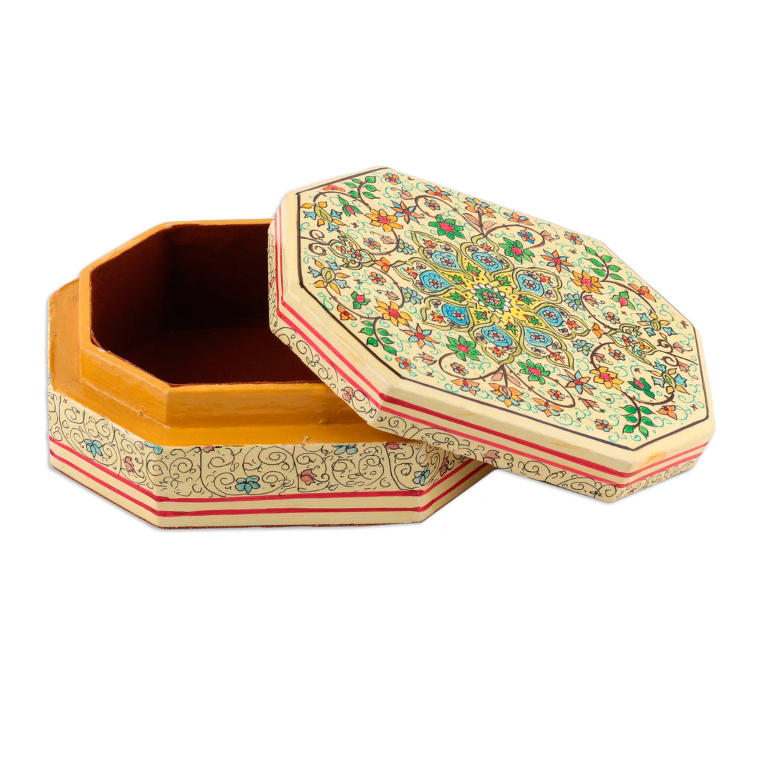 Handcrafted Wood and Papier Mache Box from India - Persian Grandeur