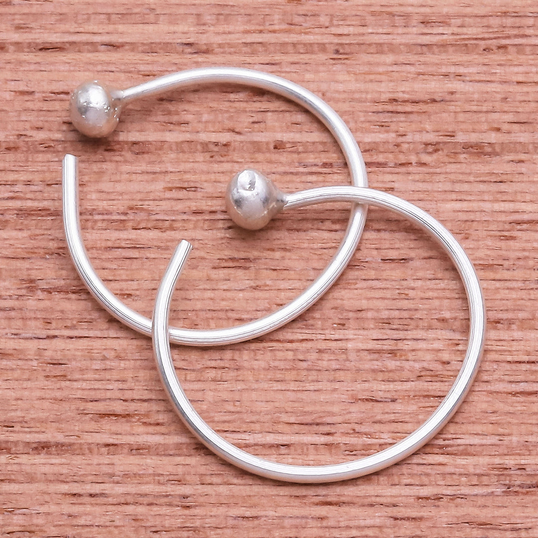Karen Hill Tribe Silver Half-Hoop Earrings - Hoopla