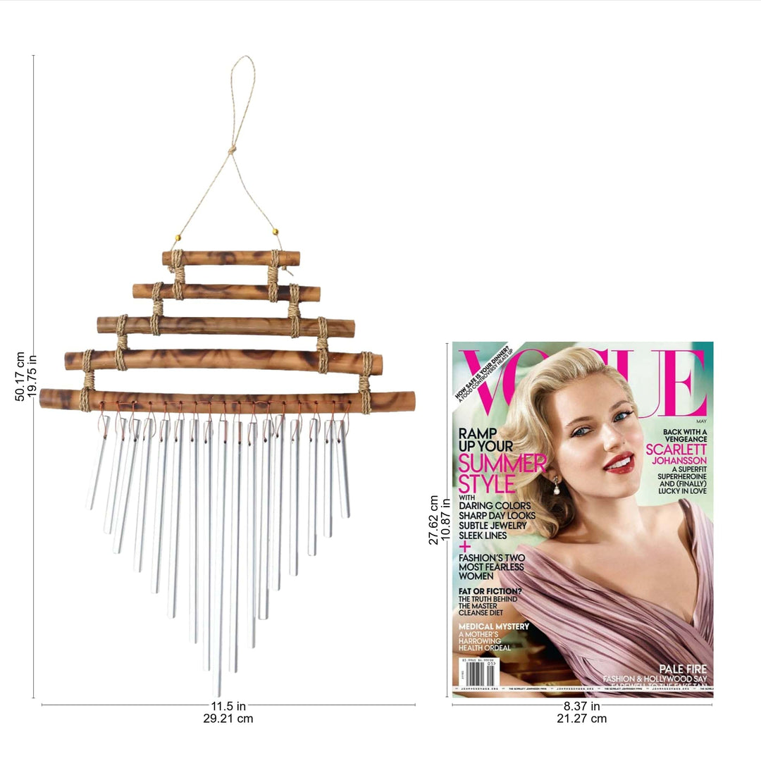 Artisan Crafted Bamboo and Aluminum Wind Chime - Five Steps