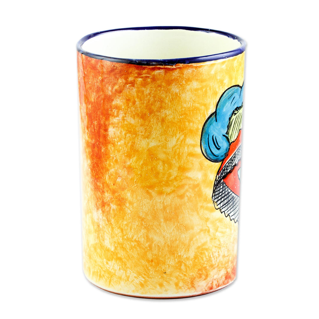 Ceramic Catrina Vase Hand Painted in Mexico - Brilliant Catrina