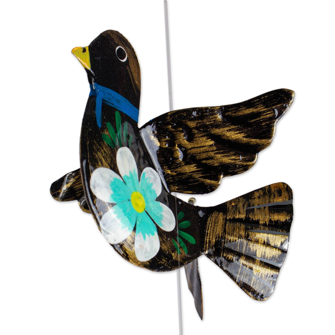 Handcrafted Hand Painted Garland of Floral Mexican Birds - Festive Doves