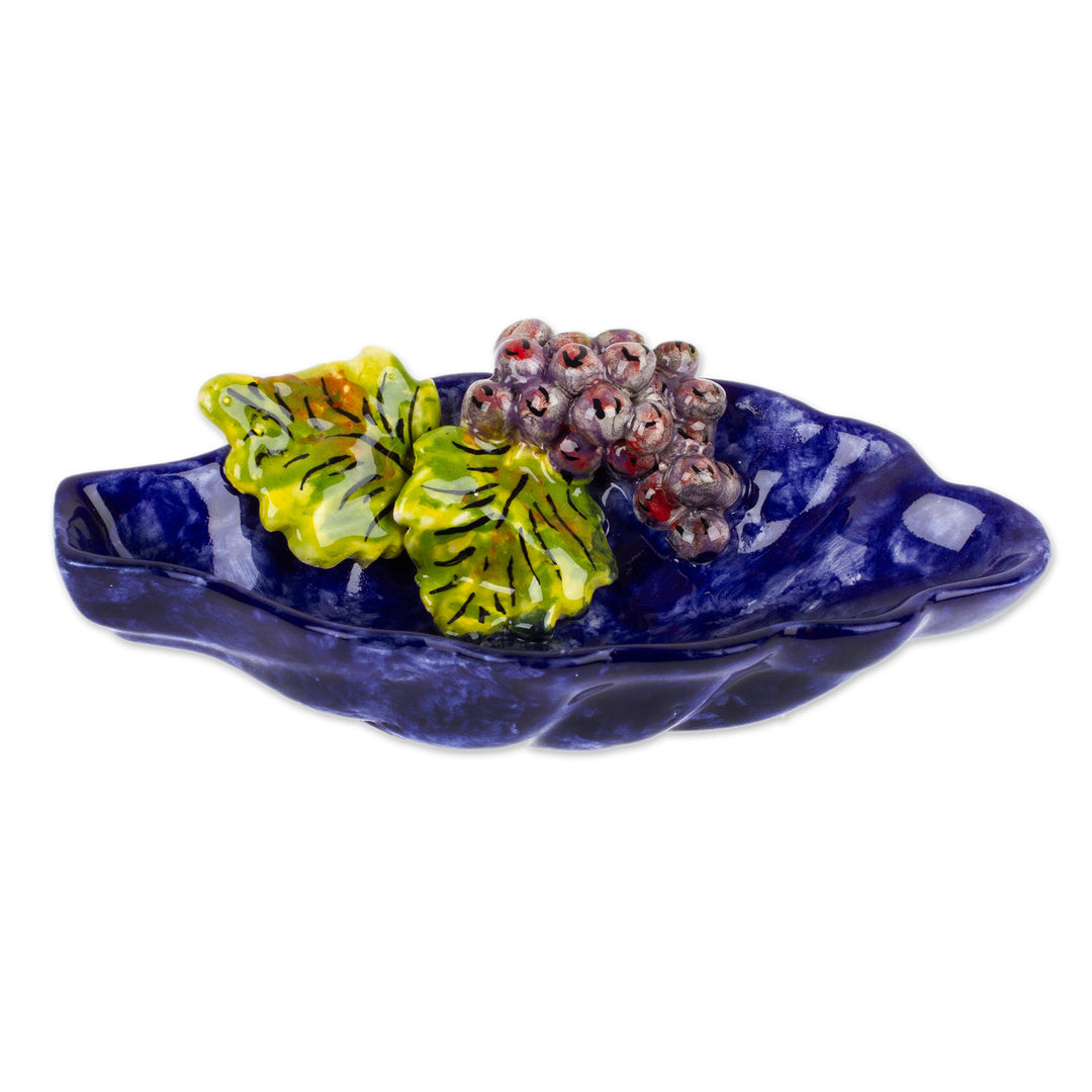 Hand Crafted Ceramic Snack Bowl from Mexico - Vineyard Fruit