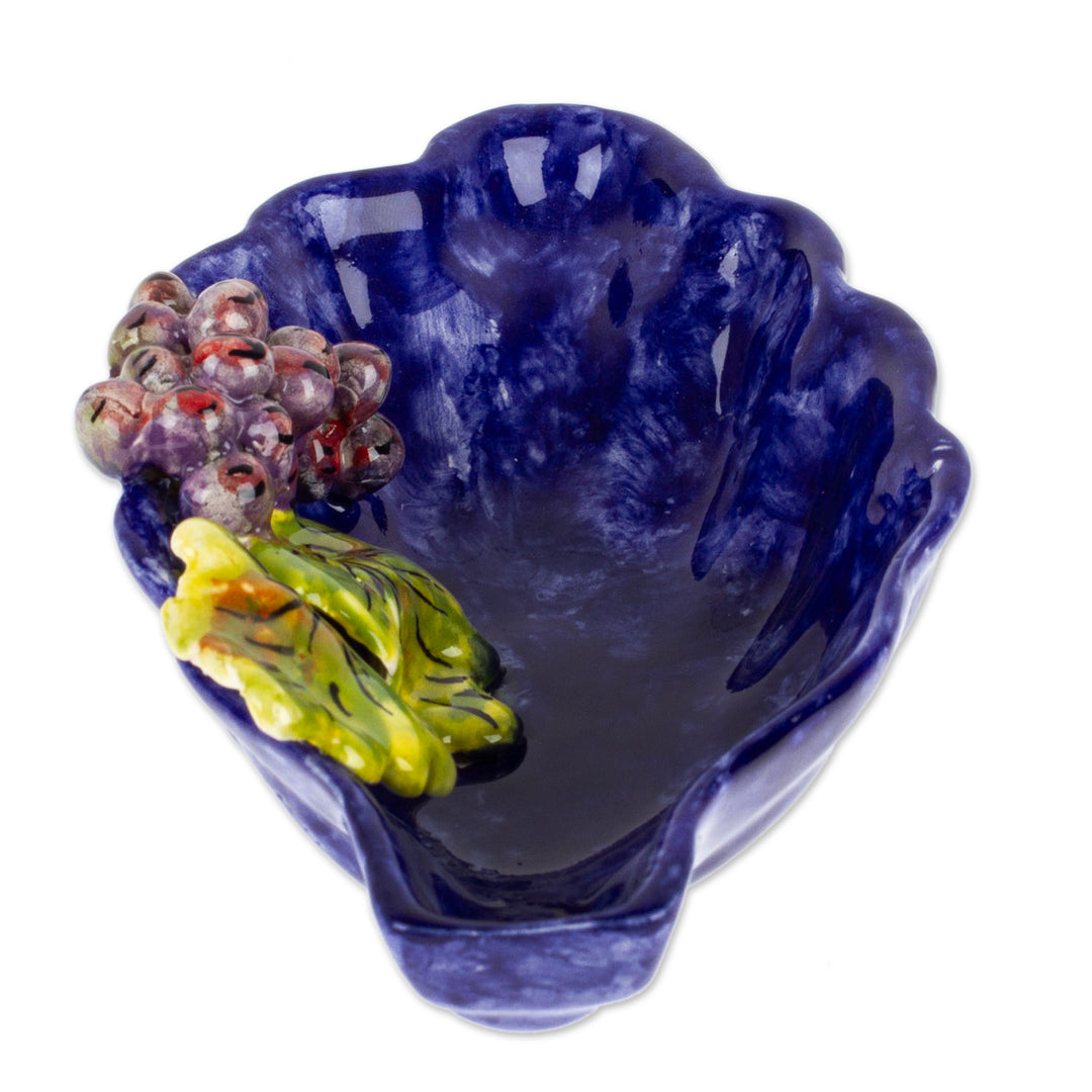 Hand Crafted Ceramic Snack Bowl from Mexico - Vineyard Fruit