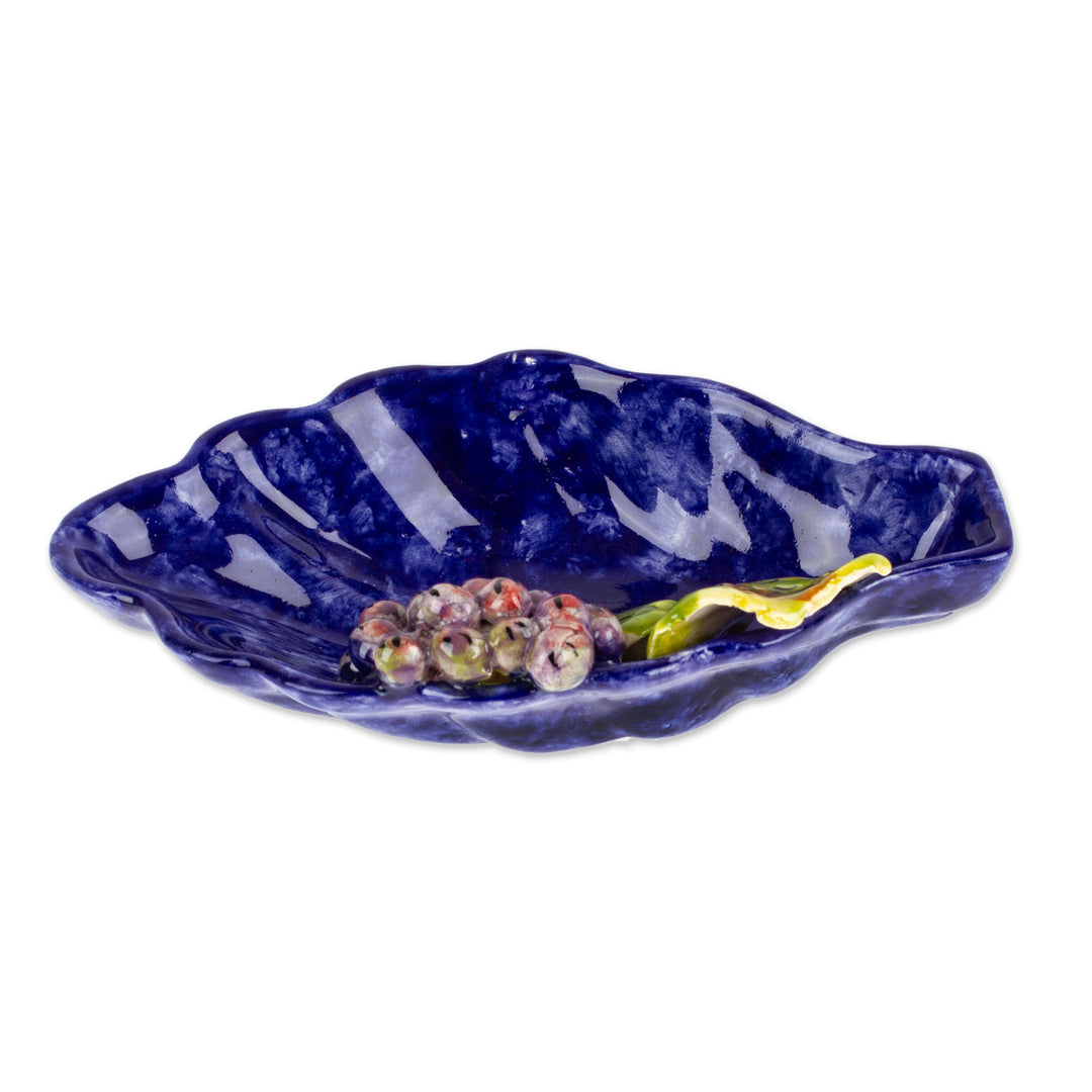 Hand Crafted Ceramic Snack Bowl from Mexico - Vineyard Fruit