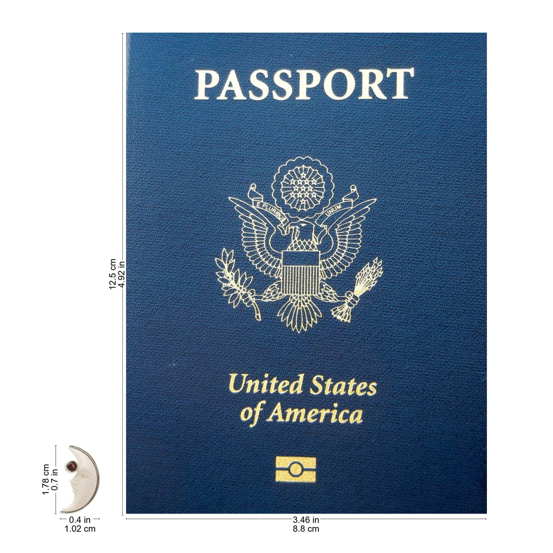 Garnet Crescent Moon Button Earrings from Bali - Moon Awakening