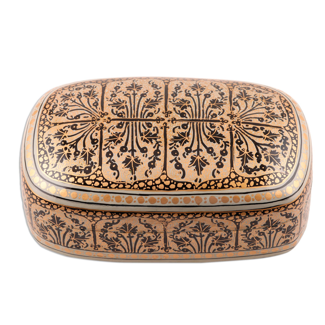 Small Decorative Wood and Papier Mache Box - Srinagar Elegance