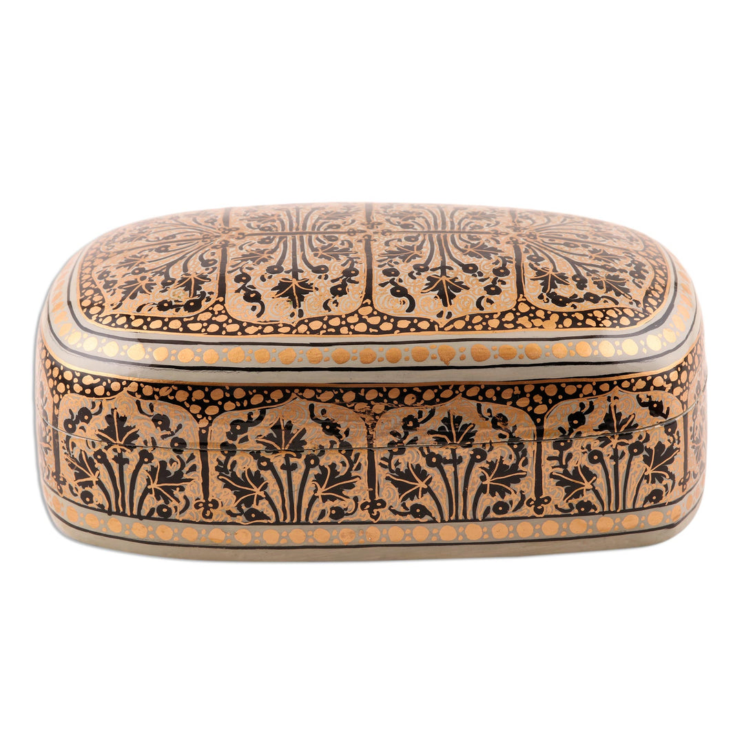 Small Decorative Wood and Papier Mache Box - Srinagar Elegance