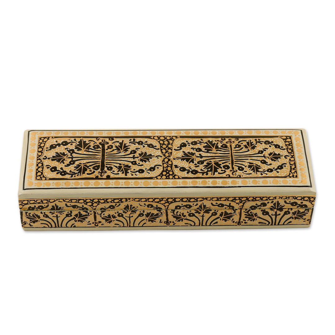 Hand Crafted Papier Mache and Wood Decorative Box - Srinagar Charm
