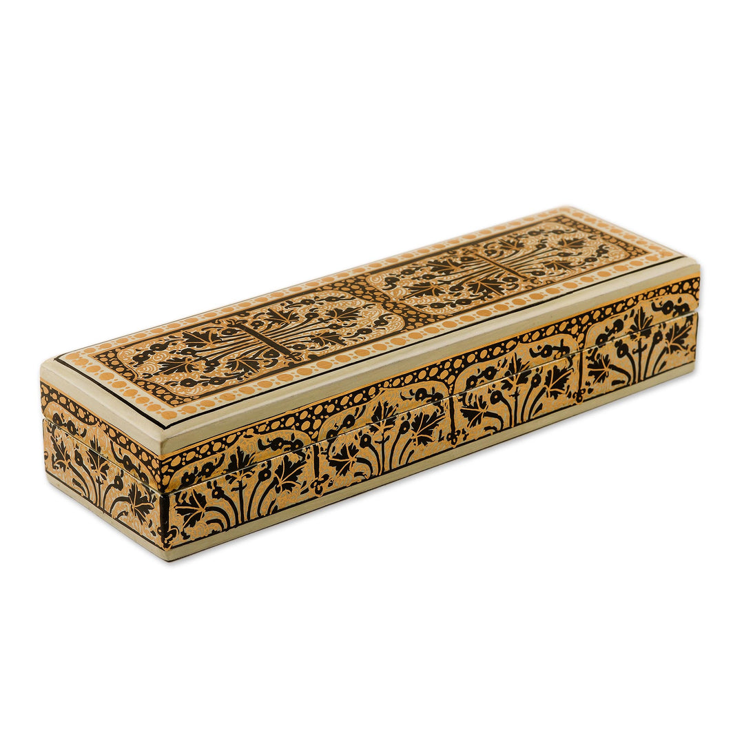 Hand Crafted Papier Mache and Wood Decorative Box - Srinagar Charm