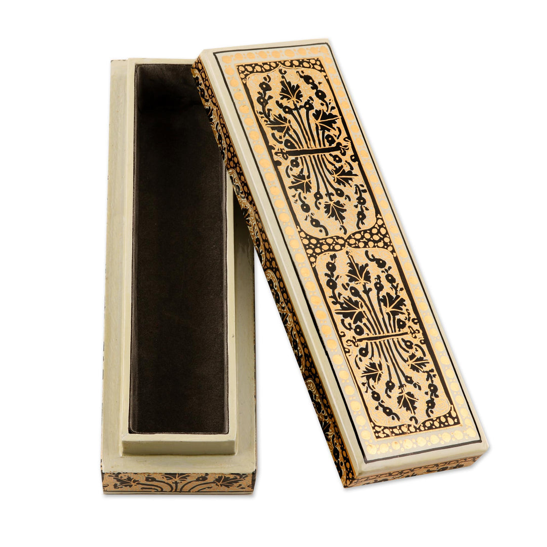 Hand Crafted Papier Mache and Wood Decorative Box - Srinagar Charm