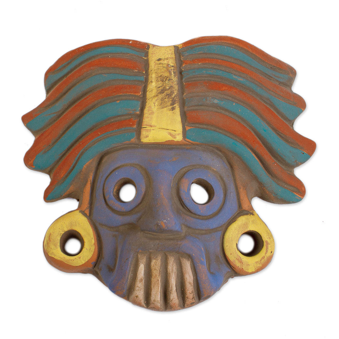 Tlaloc Aztec God Ceramic Wall Mask Plaque - He Who Makes Things Sprout