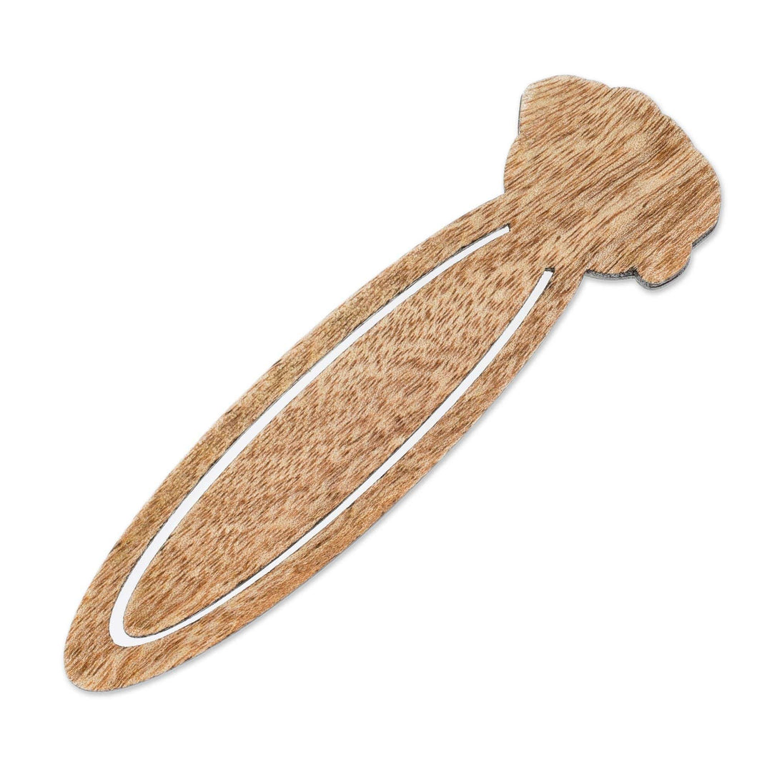 Handcrafted Recycled Teak Floral Rose Theme Bookmark - Blossoming Rose