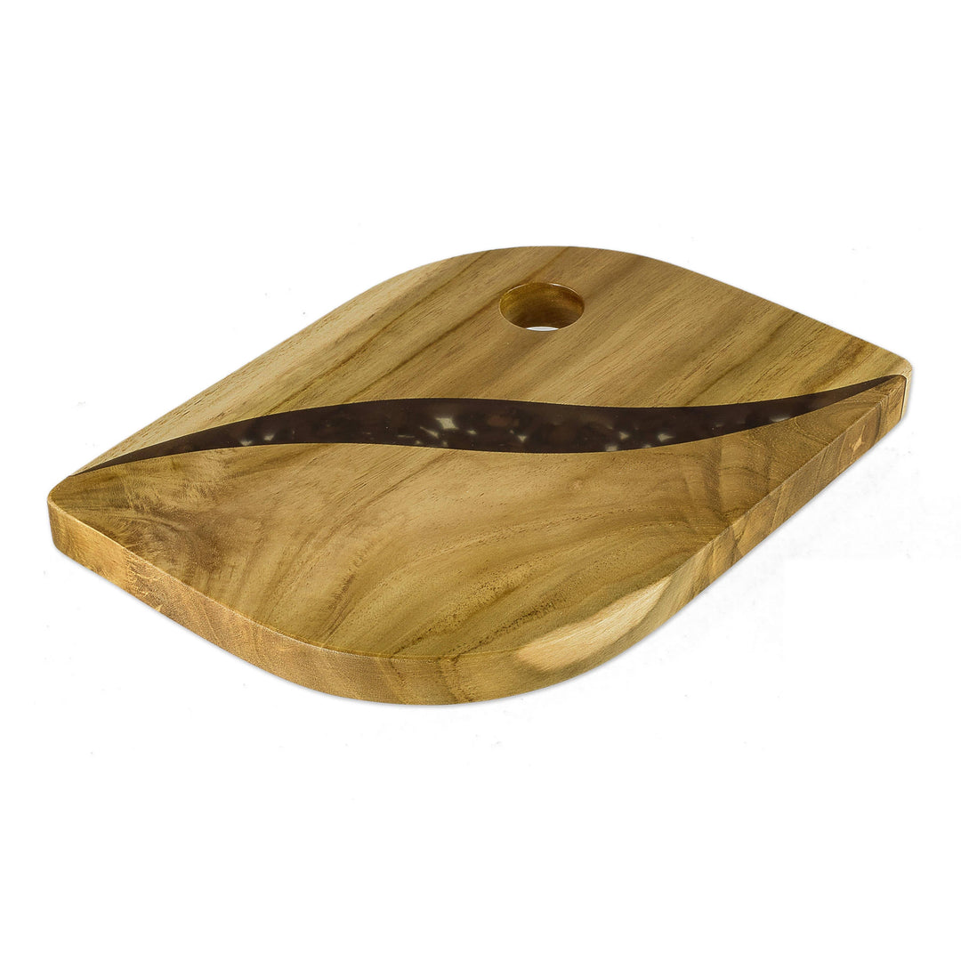 Natural Coffee Bean & Teak Wood Trivet from Costa Rica - Coffee Lover