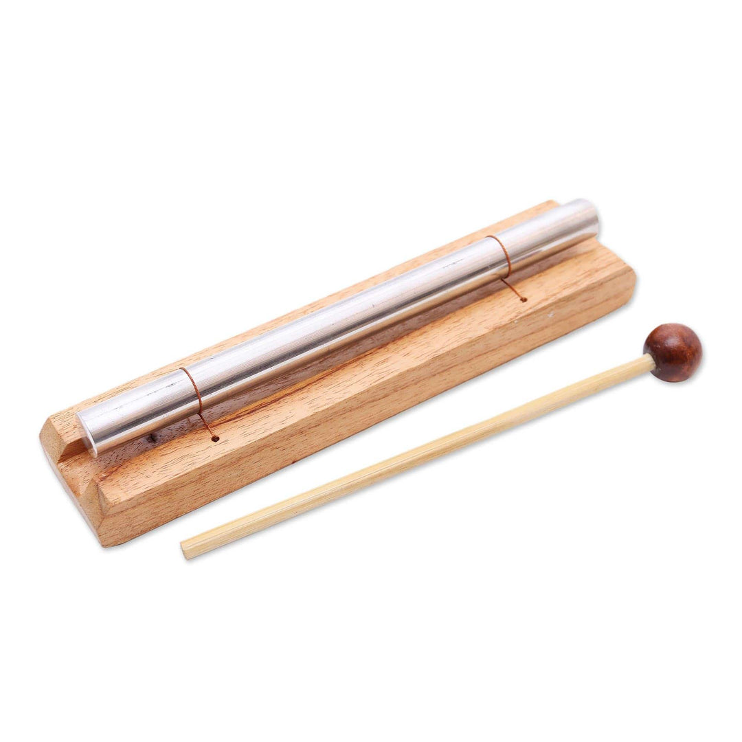 Teak Wood and Steel Single Note Chime - One Tone