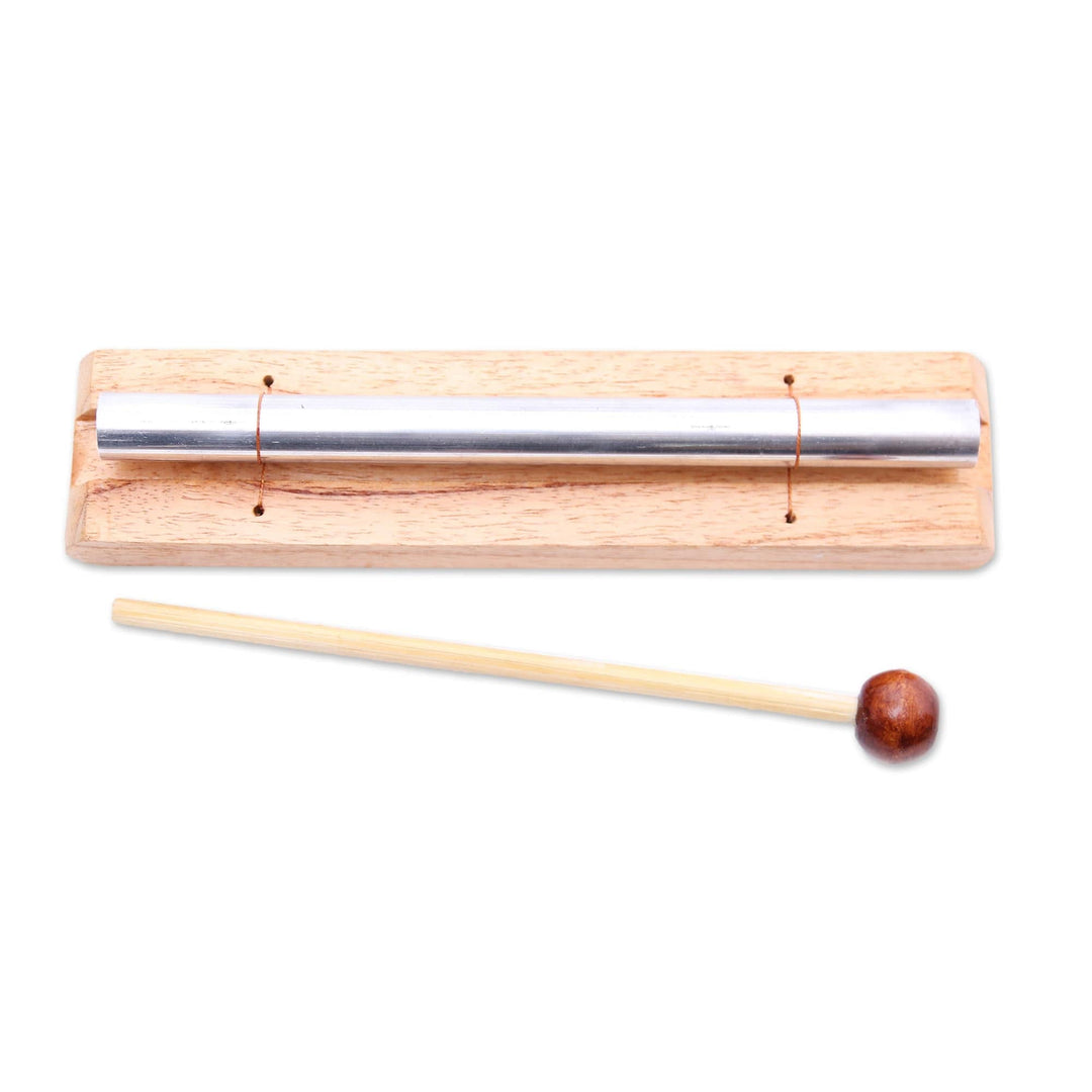 Teak Wood and Steel Single Note Chime - One Tone