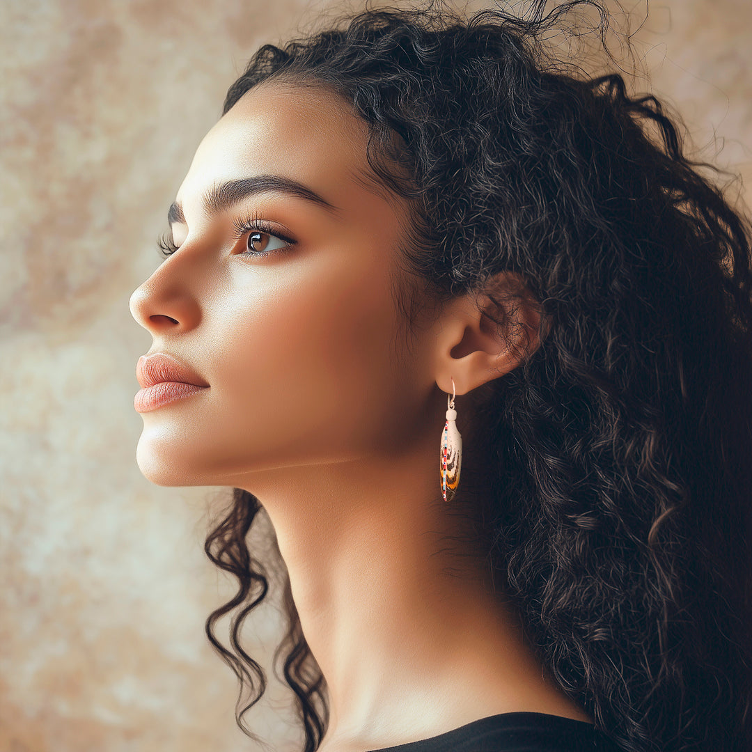 Handcrafted Falcon Feather Theme Earrings - Falcon Feather