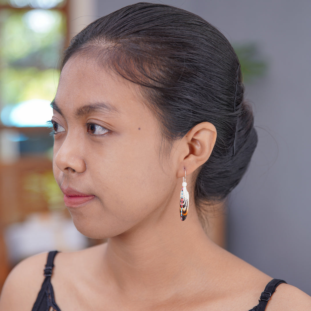 Handcrafted Falcon Feather Theme Earrings - Falcon Feather