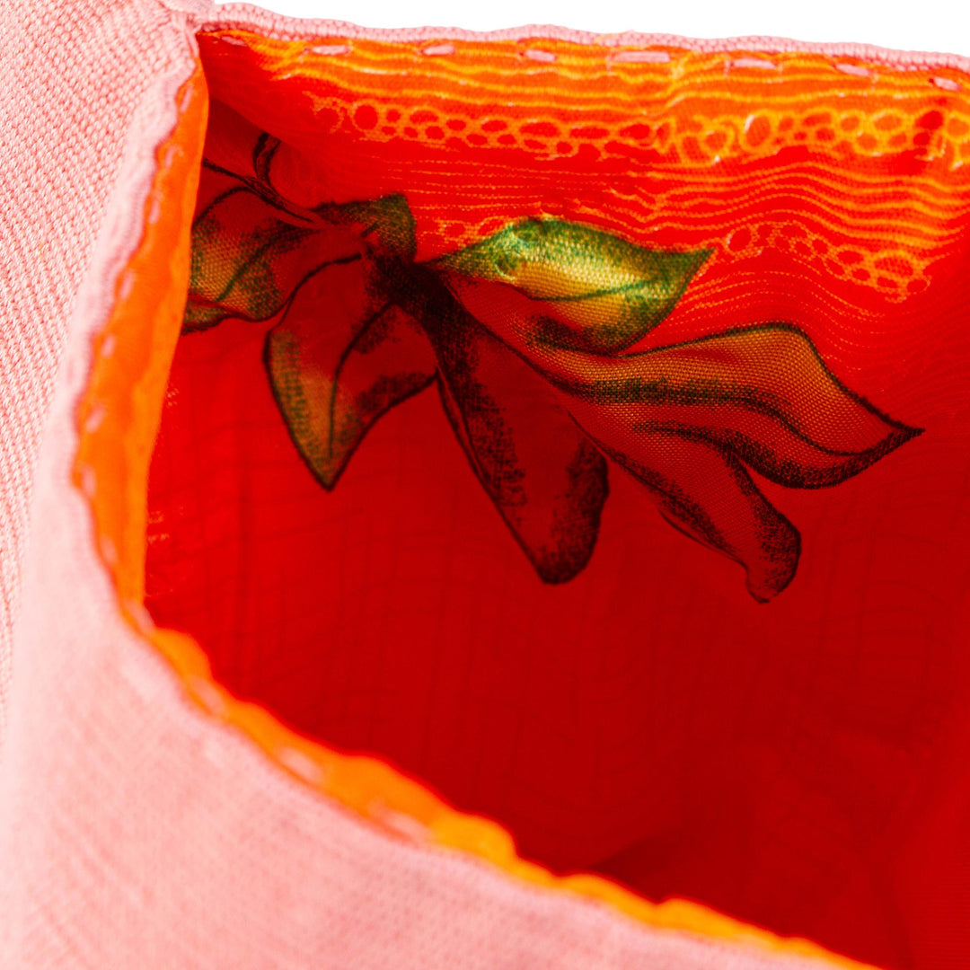 Handwoven Pink Cotton Tortilla Warmer from Mexico - Pink Maya Dawn