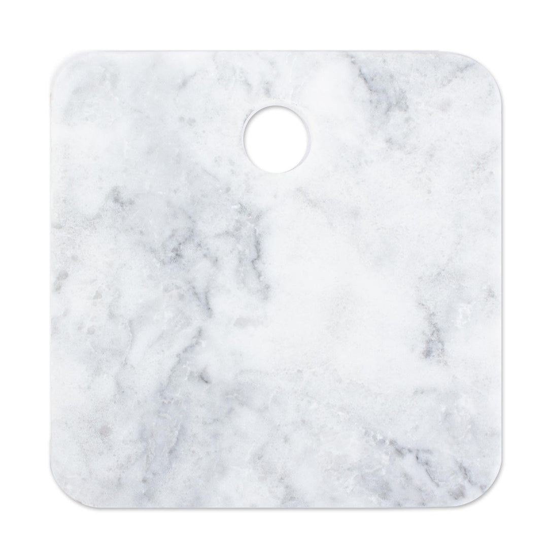 Small White Marble Cheese or Cutting Board from Mexico - Plateau in White