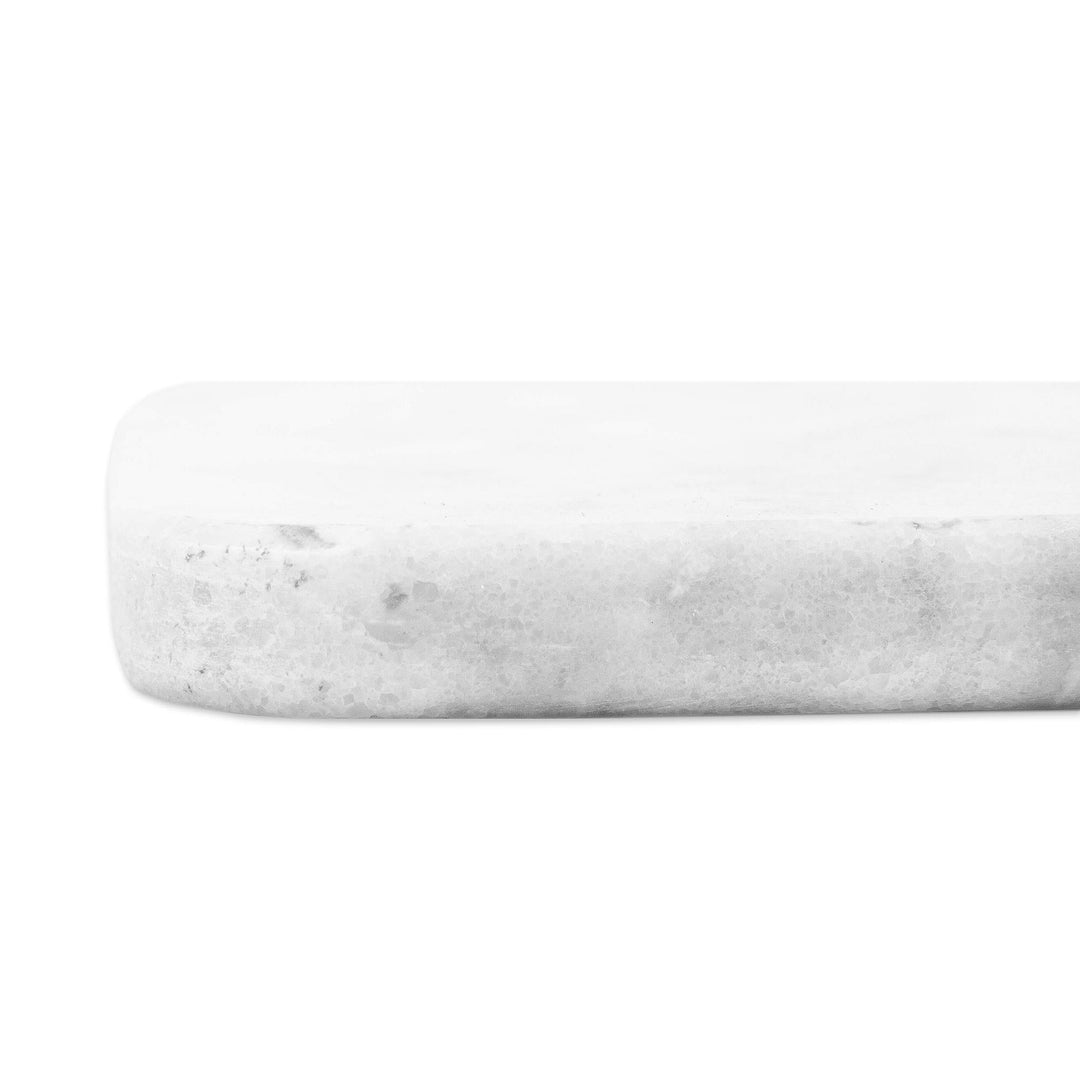 Small White Marble Cheese or Cutting Board from Mexico - Plateau in White