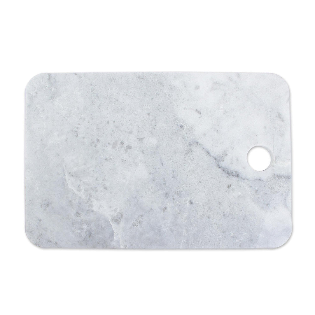 White and Grey Marble Cutting Board Handmade in Mexico - Mesa in White